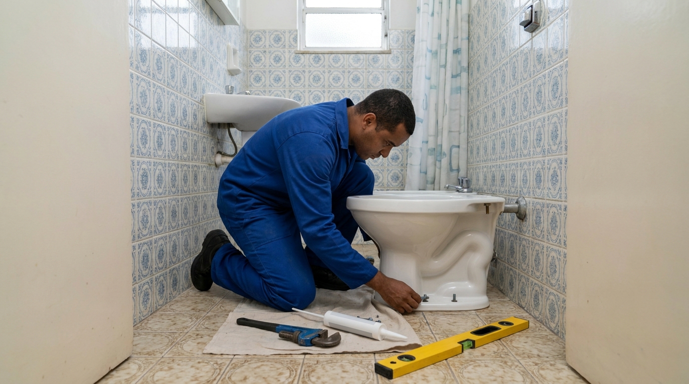 Instalação de vaso sanitário residencial em Bragança Paulista‑SP